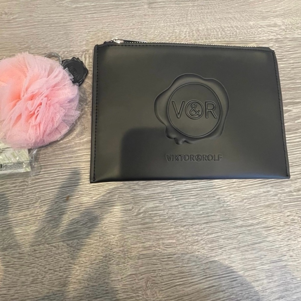 Viktor & Rolf Black Zip Pouch with chain